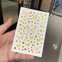 2 błyszczące naklejki z motylami i kryształkami do makijażu oczu i dekoracji twarzy – idealne na festiwalowe stylizacje, imprezowy blichtr, codzienne upiększenia, projekty DIY