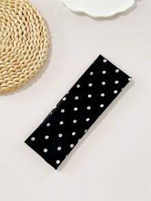 2条装女士优雅波点印花弹力运动头带，升级加宽设计，适合日常佩戴、健身、跑步、瑜伽，吸湿排汗发饰，冬季保暖防汗发带 - 彩色 - 查看 8