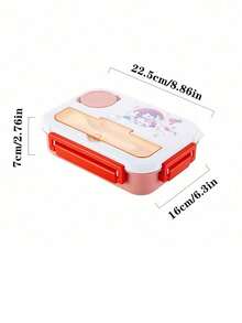 1 件套午餐盒、便当盒、带餐具的午餐盒、方形分区微波炉便当盒、便携式多功能野餐盒、午餐盒、沙拉盒、开学季 - 彩色 - 查看 8