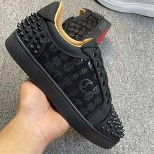 Non-Slip Lightweight Red Sole Men's Studded Casual Lace-Up Sneakers - 42 - 查看 1
