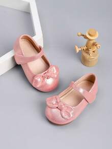 Cute Bow Decor Girls' Flats, Autumn/Winter - Pink - View 2