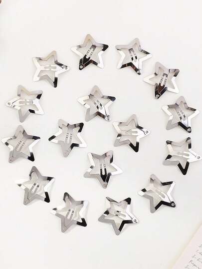 10/20/30/40/50/100pcs European & American Popular Five-Pointed Star BB Hair Clips, Cute & Bangs Clips, Star Hair Accessories Side Clips, Hair Clips Claw