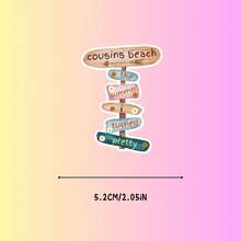 Cartel de playa "The Summer I Turned Pretty" para coche - Pegatina para coches, portátiles, botellas de agua, cascos - Formas asimétricas semimate que se pueden usar en madera, plástico, vidrio, metal, cerámica