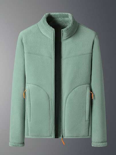 Damen Outdoor Fleecejacke mit warmer Fütterung, Stehkragen, lässige Outdoor Sportbekleidung, Herbst/Winter