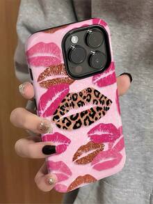 A Stylish Phone Case. Does Not Include A Lanyard Or Stand. Pink. Leopard Print/Lip Print Two-In-One Matte Texture Phone Case. Suitable For: Compatible With 17, 17 Air, 17 Pro, 17 Pro Max, 16, 15, 14, 13, 12, 11, Pro Max, Plus, AsGoodAs, Galaxy S21/22/23/24/25 Ultra/FE+, Note 20 Ultra, A71/56/55/54/53/52/36/34/26/25/23/16/15/14/13/06 - 彩色 - 查看 3
