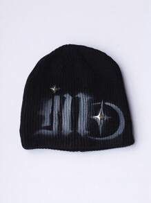 1 件女士时尚 Y2K 提花针织帽，温暖且适合秋冬休闲装 - A - 查看 16