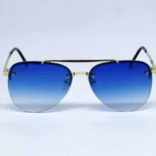 Aviator Sunglasses Dark Women Men Beautiful Style - 淺藍色 - 查看 2