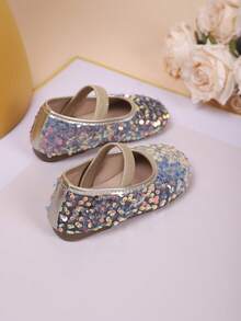 Girls' Autumn Flat Shoes, Fashion Versatile Sequin Glitter Dance Performance Shoes, Student Shoes, Princess Shoes, Non-Slip Flat Shoes - Multicolor - View 5