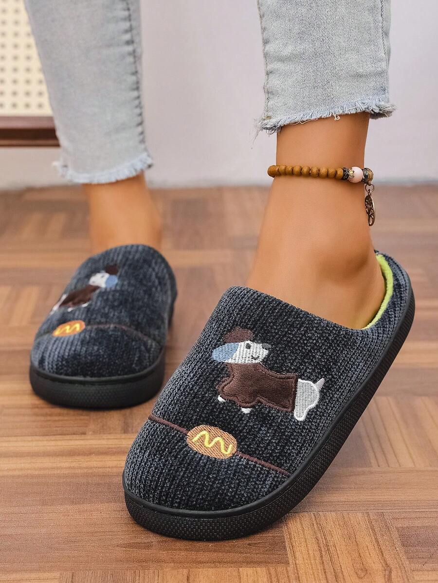 Pantuflas térmicas con suela gruesa, antideslizantes y cálidas para uso en interiores, otoño/invierno