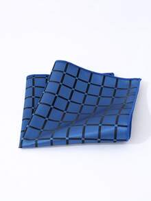 1 chiếc khăn vuông bỏ túi họa tiết kẻ caro trơn màu, khăn tay mỏng dành cho nam dùng trong đám cưới, tiệc, khăn quàng cổ hình tam giác, quà tặng cho nam giới - A - Xem 6