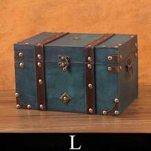 1pc Vintage European Style Wooden Square Jewelry Box, Storage Container, Craft Decor, Desktop Organizer, Trinket Box, Gift Box For Christmas And Holidays - Dark Grey - View 14