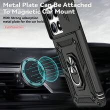 [Quantum Armor Pro] 军用级防摔外壳适用于三星 S25 Ultra/S25+/S25/S24 Ultra/S24+/S24 FE/A56/A36/A55/A35 & 14T/14T Pro & Apple Series 16 Pro Max - 滑动镜头保护盖 + 装甲技术保护防水防震防刮 - 黑色 - 查看 4