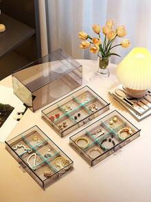 1 个 18 槽透明抽屉式珠宝收纳盒，隔层整理器 - 彩色 - 查看 3