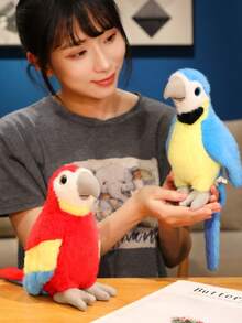 1 szt. Słodki ptak i papuga interaktywna pacynka ręczna, interaktywna pluszowa lalka ręczna prezent dla chłopców i dziewcząt