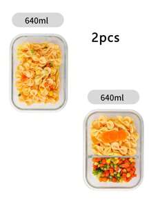 Madebyblanc 1pc Microwave Can Heat Glass Lunch Boxes For Office Workers, Lunch Boxes For Refrigerators, And Large Capacity Fresh-Keeping Bowls With Rice And Meal Boxes,Kitchen,Christmas Gift