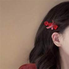 2pcs Heart-Shaped Button Hair Clips, Cute Front Bangs/Side Bangs Hairpins For Women And Girls, Hair Accerssories