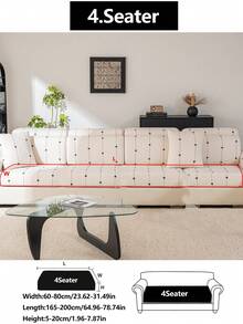 1 件弹力沙发套，防滑全覆盖沙发座套，四季通用沙发垫套，布艺加厚沙发毯，可机洗，防尘，宠物友好，家居装饰，可调节，适用于转角沙发、卧室、办公室、客厅 1/2/3/4 座 - 米色 - 查看 15