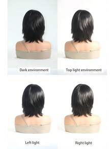 Heat Resistant Chemical Fiber Wigs Daily Wear Women Wigs Sweet Cute Wigs Prom Party Wigs Natural Hair - 黑色 - 查看 6
