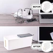 大型线缆管理盒，可隐藏电源插座和桌面线缆 - 电视/电话/电脑线缆整理盒，适用于家庭/办公室