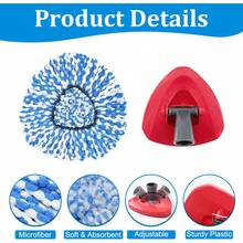 Mop Heads Replacements For O-Cedar RinseClean 2-Tank Spin Mop, Mop Replace Head For O Cedar, Spin Mop Heads For Ocedar Includes 3 Pack Mop Refills, 2 Upgrade Scrub Brush, 1 Mop Base For O-Cedar Mop - 適用於 Ocedar 沖洗清潔 2 罐 - 查看 3