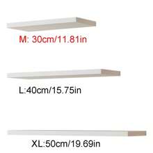 1pc Floating One-Shelf Wall Mounted Storage Rack (With Installation Screws), Creative Wall Decor Shelf For Living Room, Bedroom, Bookshelf, Wall Mounted Display Rack - White - View 2