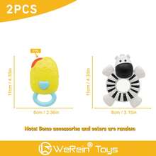 WeRein Juguete de sonajero y dentición para bebé de 1 a 24 meses, sonajero de dentición de silicona suave, sonajero de desarrollo para bebés, adecuado para niños y niñas, regalo para Pascua/Festividades/Cumpleaños/Navidad (color y estilo aleatorios) - Multicolor - Ver 20