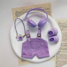 17cm LABUBU Doll Overalls Set, Colorful Suspender Pants Outfit For LABUBU Doll (Doll Not Included)