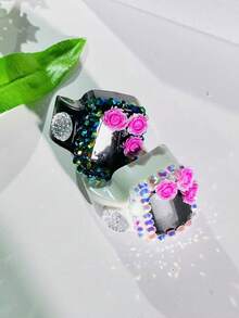 New Style, Ring With 3 Flowers, Single-Sided Rhinestone Counter, Middle Eastern Bead Counter, Muslim Prayer Bead Ring Counter, Daily Prayer Counter - Multicolor - View 6