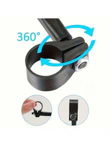 2 Packs Adjustable Bike Rearview Mirrors, 360° Rotatable Bicycle Cycling Side Mirror, Wide Angle Reflective Mirrors For Mountain Road Bikes, Universal Handlebar Mount Accessories - Black - View 6