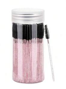 200/100/50/10 Pcs Mascara Wands, Eyeshadow Sticks With Containers, Disposable Angled Eyebrow Brushes, Eyelash Extension Brushes, Eyebrow Brushes, Castor Oil Brushes (Crystal Powder), Eyebrow Brushes, Eyeshadow Brushes, Spiral Brushes, Spiral Brushes - Multicolor - View 12