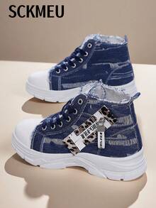 SCKMEU. 1 双多功能高帮休闲运动鞋，时尚舒适的户外运动运动鞋 - 深藍色 - 查看 3