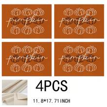 4 Stücke Thanksgiving Kürbis Hitze Isolierung Tischsets, beige Vase Untersetzer, Kaffeetassen Matten, waschbar, leicht zu reinigen, abwischbar, rutschfest, hitzebeständig, geeignet für Raumdekoration, Esszimmerdekoration, Heimdekoration, Partydekoration, geeignet für Feiertage, Partys, Zusammenkünfte, Geburtstage, Hochzeiten, Geschenke, Abendessen, Outdoor, Picknicks.