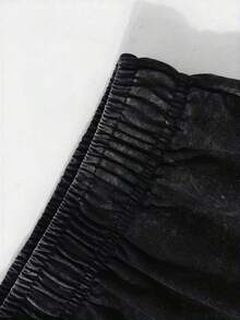 290g Washed, Romantic Pigeon Print Shorts, High-Quality Batik Cotton Men's Shorts, Suitable For Daily Wear, Adjustable Drawstring Waist Circumference, Elastic Waistband And Pocket, Holiday Gift - 黑色 - 查看 5