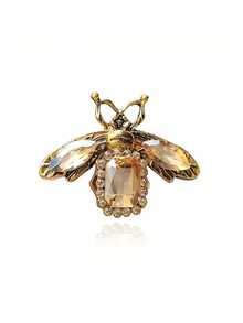 1 件复洛克蜜蜂胸针 - 金色锌合金昆虫别针，镶嵌多面宝石，优雅的宫廷风格配饰，适合日常休闲装/派对礼服，奢华精致的女士时尚单品，适合女友聚会、生日派对、复古主题晚宴、万圣节珠宝、服装配饰、包包饰物、办公室配饰 - 彩色 - 查看 7