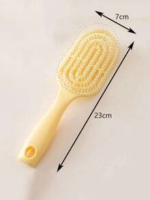 1 pieza Peine rosa de mango largo para mujeres con diseño de costilla calada, antiestático, desenredante para uso en húmedo y seco, voluminizador, herramienta para el peinado