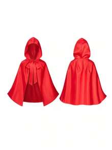 Áo choàng Halloween kiểu anime, có mũ trùm đầu, buộc dây, một lớp màu đỏ, phù hợp với mọi loại trang phục lễ hội. - áo choàng - Xem 5