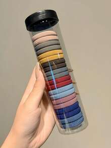 2 pachete/set elastice de păr multicolore, asortate, care acoperă negru clasic, tonuri pământii, culori macaron, stil minimalist și versatil - potrivite pentru fete, femei și bărbați, aplicabile pentru naveta, sport, acasă și toate scenariile, coadă de cal sigură, împletitură, cocuri fără a deteriora părul, suporturi pentru coadă de cal, elastice de păr, benzi de cauciuc pentru păr, șnururi, elastic de păr, accesorii pentru acasă, cadouri pentru femei, frânghie de păr - Multicolor - Vizualizare 7