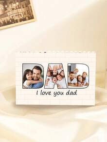 定制积木个性化照片块拼图心形和横向双面 DIY 礼物，适合有意义的节日、情人节、感恩节、父亲节和母亲节 - 彩色 - 查看 6