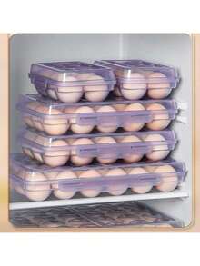 1 قطعة صندوق تخزين بيض محمول 6/15/24 خلية (مع غطاء)، مناسب للنزهات والشواء والتخييم في الهواء الطلق، حامي البيض، أداة صينية بيض للثلاجة المنزلية. سلع منزلية.