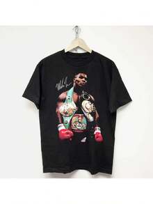 Men  Size  Mike Boxing Printed Cotton T-Shirt Unisex Men Women Causal Tyson Tops Summer Round Neck Short Sleeve Graphic Tee Big S-4XL  Men Size L-3XL - màu đen - Xem 2