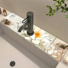 1pc Flower Sink Faucet Suction Pad, Drainage Pad, Kitchen And Bathroom Sink, Countertop Drainage Pad, Diatomaceous Earth Washbasin, Cutting Quick Drying Pad