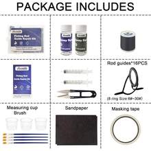 Kit de reparación de caña de pescar, suministros todo en uno para ojales de caña de pescar con kit con guías de acero inoxidable para cañas de spinning/casting - Kit de roscas - Ver 9