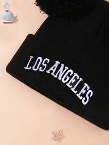 Fashionable New York, Fashionable Los Angeles, Fashionable California Embroidered Knitted Cap, Warm Baby, Cute New York, Los Angeles, California Letter Embroidery, Hand-Washable, Suitable For Daily Wear And Outdoor Warmth For Girls And Boys, And Perfect Gift Choice For Family Parties And Gatherings