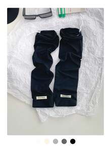 1 双女士轻质冰丝防紫外线防晒袖套宽松长款手套，适合夏季驾驶 - 純色冰袖 - 查看 25