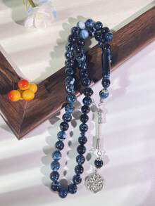 1pc Galaxy/Starry Sky Resin Rosary Beads, 10mm 45pcs Acrylic Imitation Amber Single Strand Bracelet - Multicolor - View 9