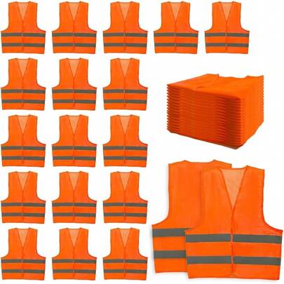 36 Pack High Visibility Safety Vest Bulk Reflective Mesh Security Vest With Silver Strip For Men Women