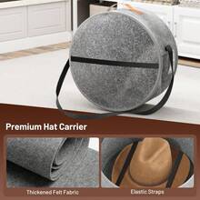 OrdoVault 1pc Stylish Foldable Felt Round Hat Storage Box With Convenient Handle, Perfect For Travel & Home Organization, Ideal For Clothes, Toys, And Accessories, Space-Saving Solution For Closets, Bedrooms, And Dorms, Versatile Design For Both Men & Women, Enhance Your Home Decor While Keeping Your Essentials Neatly Stored - Multicolor - View 3