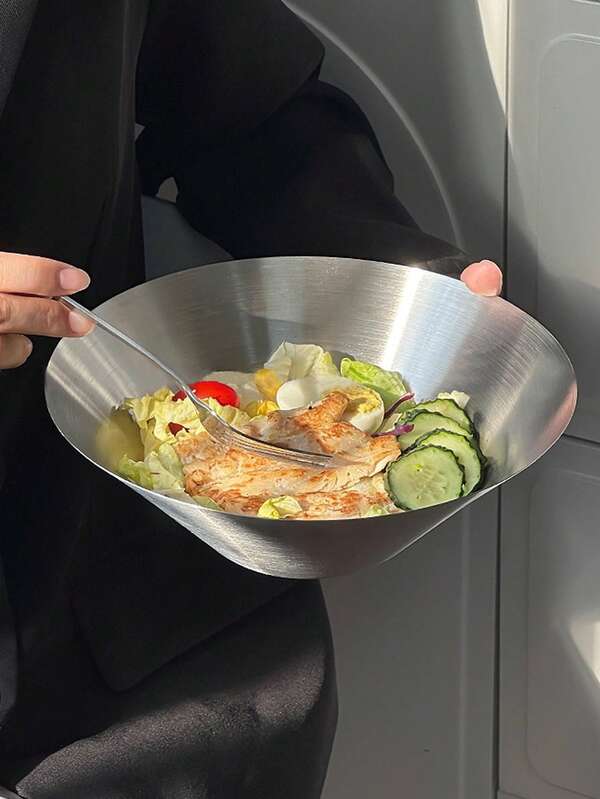 1/2pcs Premium Stainless Steel 304 Cereal/Noodle/Salad/Yogurt/Soup/Snack Bowl, Elegant Design For Mixing, Cooking, Baking, Serving - 250ML And 1000ML