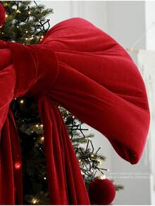 Fluffy Large Velvet Christmas Bows Giant Christmas Bows For Backdrop Party Room Wall Decor Christmas Tree Decoration - Burgundy - View 11