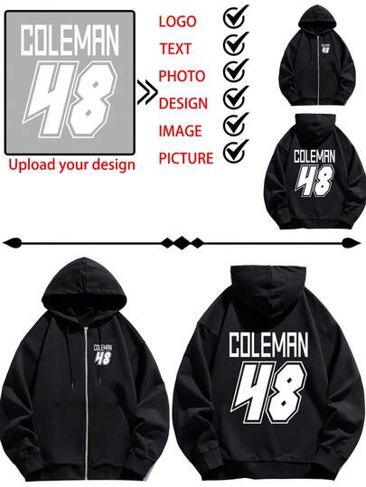 Chaqueta con capucha y cremallera de manga larga personalizada para hombres en color negro - ¡Crea tu propio artículo! Ofrecemos chaquetas con capucha y cremallera personalizadas de alta calidad para hombres en color negro, con forro térmico cálido y cómodo, adecuadas para las temporadas de primavera, otoño e invierno.